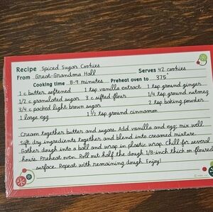 Christmas/Holiday Unbranded Blank Recipe Cards 4x6 In Sealed Plastic